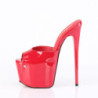 Pleaser JUBILANT-01 Red Stiletto Heeled Platform Mules