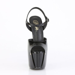 Pleaser JUBILANT-09 Black Stiletto Heeled Platform Sandals