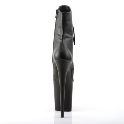Pleaser FLAMINGO-1020 Black Vegan Leather Ankle Boots