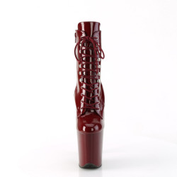 Pleaser FLAMINGO-1020 Burgundy Patent Ankle Boots