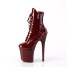 Pleaser FLAMINGO-1020 Burgundy Patent Ankle Boots