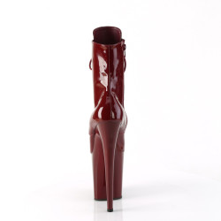 Pleaser FLAMINGO-1020 Burgundy Patent Ankle Boots