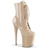 Pleaser FLAMINGO-1020 Nude Patent Women's Ankle Boots