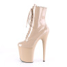 Pleaser FLAMINGO-1020 Nude Patent Women's Ankle Boots