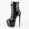 Pleaser JUBILANT-1015 Black Patent Women Ankle Boots