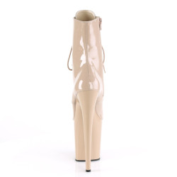 Pleaser FLAMINGO-1020 Nude Patent Women's Ankle Boots