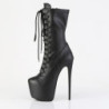 Pleaser JUBILANT-1048 Black Vegan Leather Ankle Boots