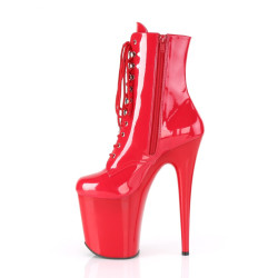 Pleaser FLAMINGO-1020 Red Patent Ankle High Boots Women