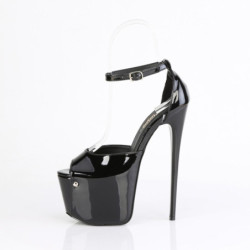 Pleaser JUBILANT-15 Black Stiletto Heeled D'Orsay Sandals
