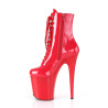 Pleaser FLAMINGO-1020 Red Patent Ankle High Boots Women
