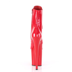 Pleaser FLAMINGO-1020 Red Patent Ankle High Boots Women