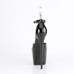 Pleaser JUBILANT-15 Black Stiletto Heeled D'Orsay Sandals