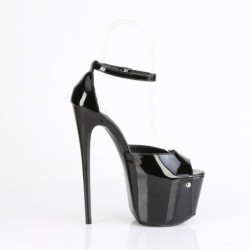 Pleaser JUBILANT-15 Black Stiletto Heeled D'Orsay Sandals