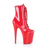 Pleaser FLAMINGO-1020 Red Patent Ankle High Boots Women