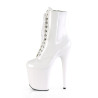 Pleaser FLAMINGO-1020 White Patent Women Ankle Boots