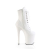 Pleaser FLAMINGO-1020 White Vegan Leather Ankle Boots