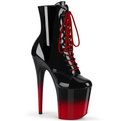 Pleaser FLAMINGO-1020BR-H Black Patent Black-Red Boots