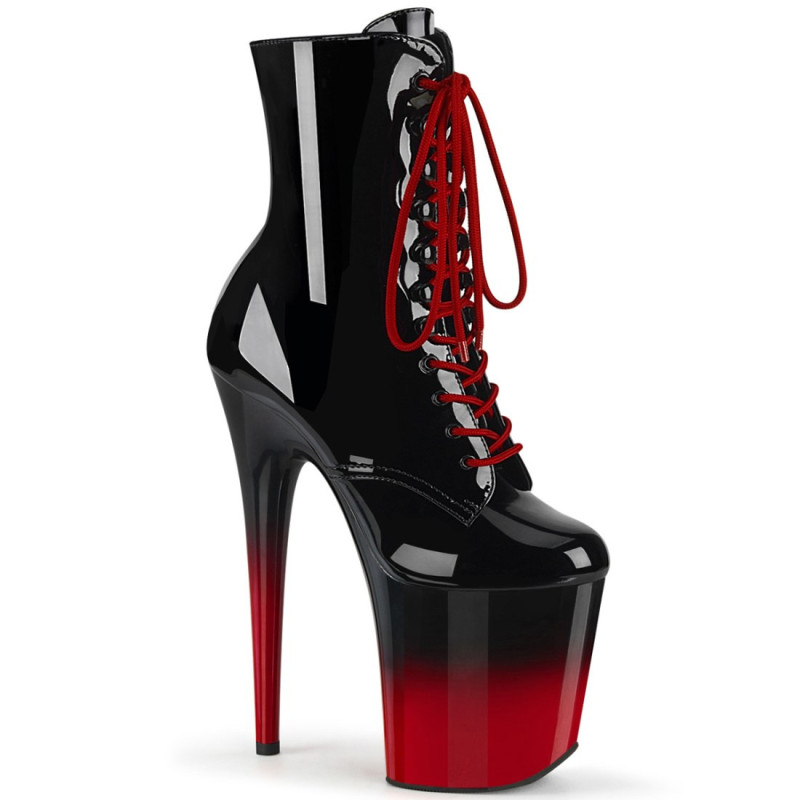 Pleaser FLAMINGO-1020BR-H Black Patent Black-Red Boots Pleaser FLAMINGO-1020BR-H Black Patent Black-Red Boots