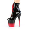Pleaser FLAMINGO-1020BR-H Black Patent Black-Red Boots