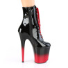 Pleaser FLAMINGO-1020BR-H Black Patent Black-Red Boots
