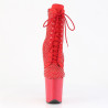 Pleaser FLAMINGO-1020RM Red Vegan Suede Strass Mesh