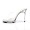Fabulicious CHIC-01 Clear Steel Heeled Bridal Mules Women