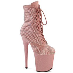 Pleaser FLAMINGO-1020RM Salmon Pink Vegan Suede Strass