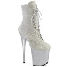 Pleaser FLAMINGO-1020RM Silver Vegan Sude Strass Mesh