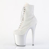 Pleaser FLAMINGO-1020RM Silver Vegan Sude Strass Mesh