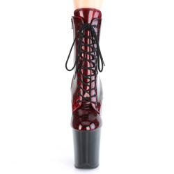 Pleaser FLAMINGO-1020SP Red Snake Print Patent Black