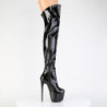 Pleaser JUBILANT-3006 Black Heeled Overknee Boots
