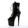 Pleaser FLAMINGO-1021 Black Patent Women Ankle Boots