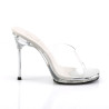 Fabulicious CHIC-01 Clear Steel Heeled Bridal Mules Women