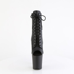 Pleaser FLAMINGO-1021 Black Vegan Leather Ankle Boots
