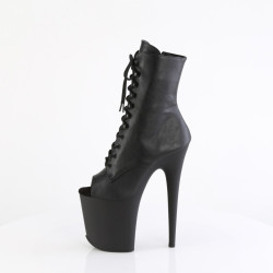 Pleaser FLAMINGO-1021 Black Vegan Leather Ankle Boots