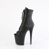Pleaser FLAMINGO-1021 Black Vegan Leather Ankle Boots
