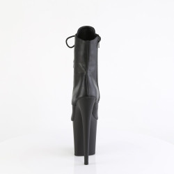 Pleaser FLAMINGO-1021 Black Vegan Leather Ankle Boots