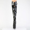 Pleaser JUBILANT-3012 Black Laced Over The Knee Boots