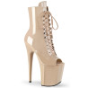 Pleaser FLAMINGO-1021 Nude Patent Women's Ankle Boots