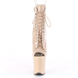 Pleaser FLAMINGO-1021 Nude Patent Women's Ankle Boots