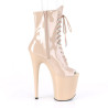 Pleaser FLAMINGO-1021 Nude Patent Women's Ankle Boots