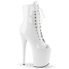 Pleaser FLAMINGO-1021 White Patent Women Ankle Boots
