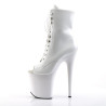 Pleaser FLAMINGO-1021 White Patent Women Ankle Boots