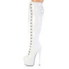 Pleaser JUBILANT-3012 White Laced Over The Knee Boots