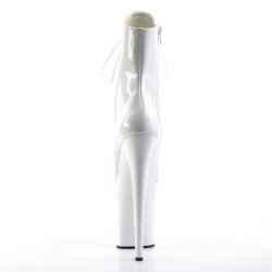 Pleaser FLAMINGO-1021 White Patent Women Ankle Boots