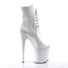 Pleaser FLAMINGO-1021 White Patent Women Ankle Boots