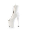 Pleaser FLAMINGO-1021 White Vegan Leather Ankle Boots