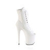 Pleaser FLAMINGO-1021 White Vegan Leather Ankle Boots