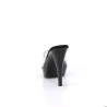 Fabulicious COCKTAIL-501 Transparent Black Heeled Mules
