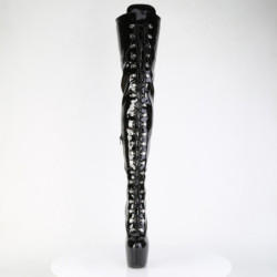Pleaser JUBILANT-4012 Patent Lace-up Crotch High Boots